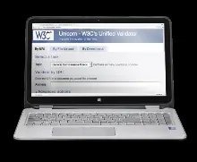 Laptop showing unicorn css validator.