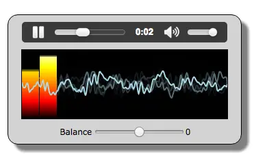 A fancy audio player with animated wave forms.