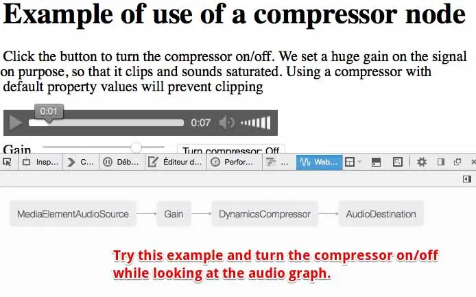Example of use of a compressor node.