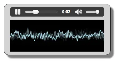 Audio player with waveform visualization.