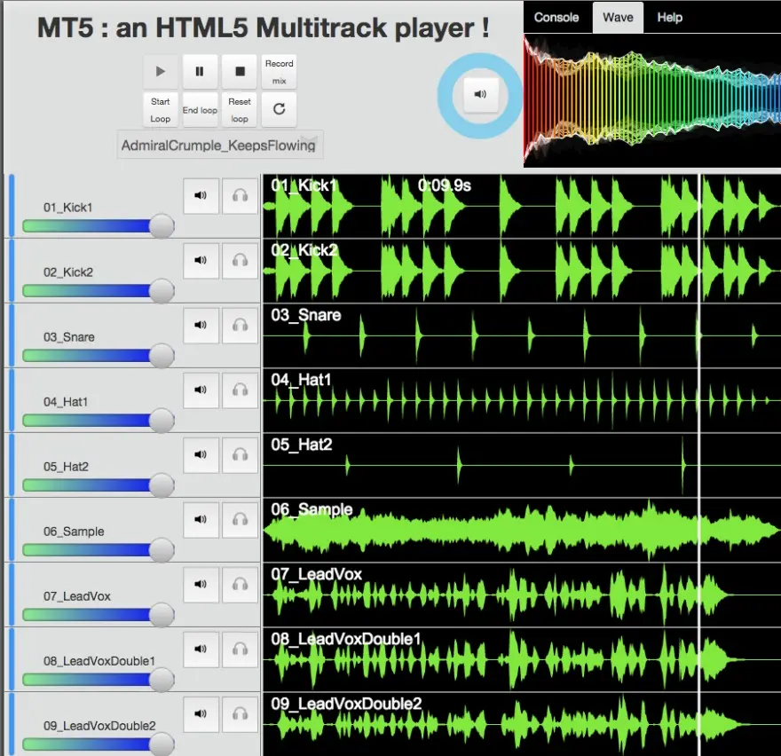 Screenshot of MT5 a multitrack player.