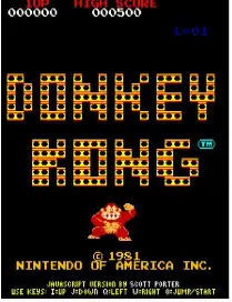 A screenshot of a DHTML / Javascript Donkey Kong from 1998.