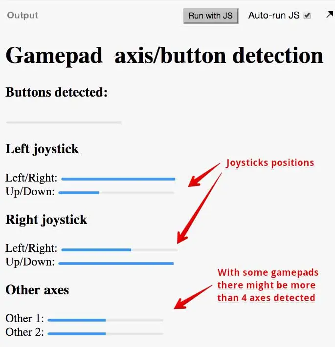 Axis detection in JSBin.