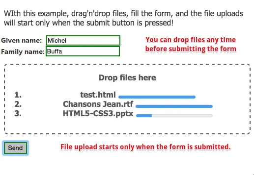 Example 4 using drag 'n drop files.