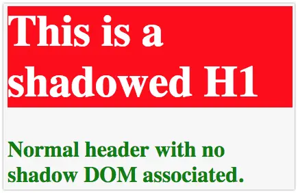 The global CSS rule will affect the H1 in the body of the document, not 
    the one in the shadow DOM.